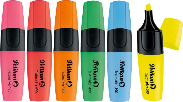 Produktbild Pelikan Textmarker 490 (Neonpink, Neongrün, Neonorange, Neongelb, 2 mm, 6 x)