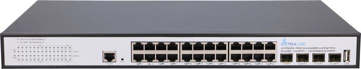 Produktbild Extralink Hypnos Pro | Switch | 24x RJ45 /s PoE, 4x SFP+, L3, managed (24 Ports)