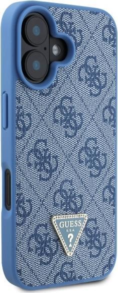 Image du produit Guess GUHCP16SP4TDSCPB iPhone 16 6.1" niebieski/bleu hardcase cuir logo métal strass crossbody