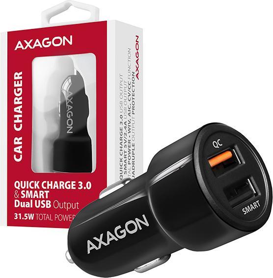 Actual product image Axagon PWC-QC5 - car - cigarette lighter - 12 V - black