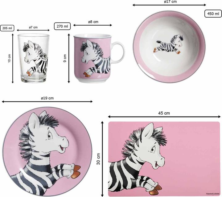 Produktbild Ritzenhoff & Breker Geschirr-Set mit Kinderbecher Happy Zoo Zebra