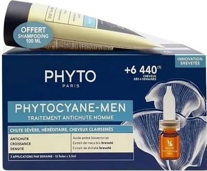 Phyto Phytocyane Anti-Haarausfall Behandlung 12 x 3,5ml + Geschenk Phytocyane Men Shampoo 100ml (Haarpflege set)