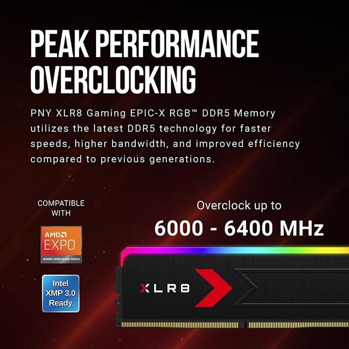 Actual product image PNY MD32GK2D5600036XRGB (2X16GO 6000 PC48000) (2 x 16GB, 6000 MHz, DDR5 RAM, DIMM)