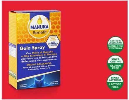 Immagine prodotto Optima Health Manuka Benefit Optima Naturals Spray per la gola 20ml (1 Pezzo/i)
