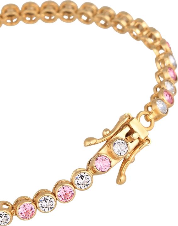 Produktbild Elli PREMIUM Armband Tennis-Armband Kristalle Rose 925 Silber (18 cm, Glaskristall, 925 Sterling Silber)