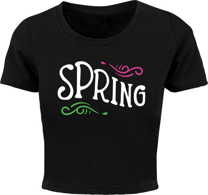 Actual product image Merchcode Ladies Spring text - Cropped Tee - 118665 (S)