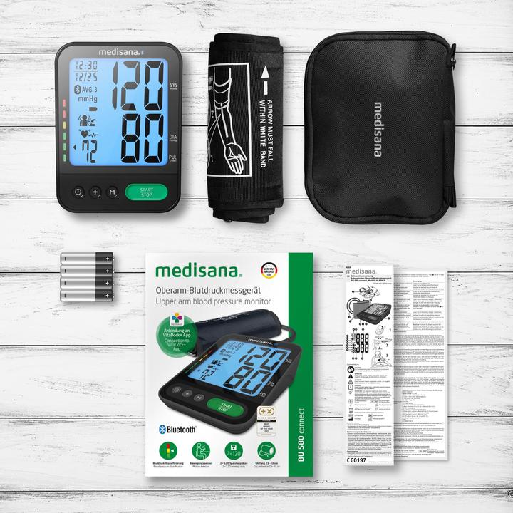 Produktbild Medisana BU 580 connect Oberarm-Blutdruckmessgerät grosse Manschette 23-43 cm (Blutdruckmessgerät Oberarm)