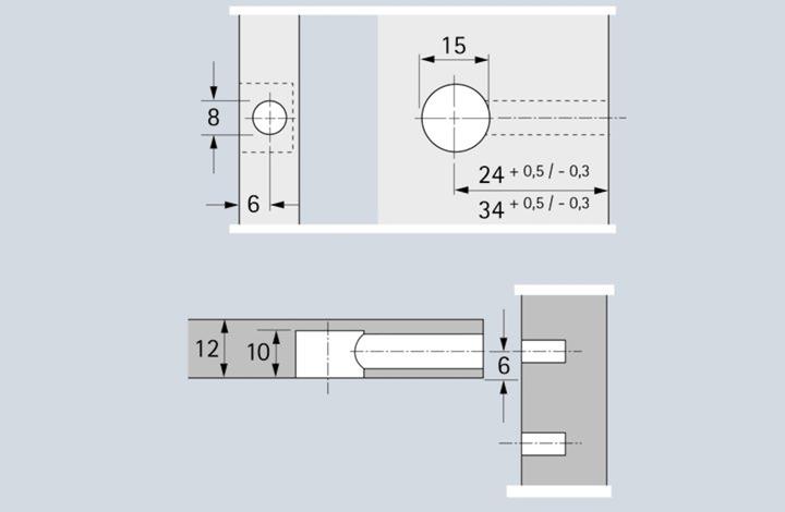 Image du produit Hettich Ferrement d'assemblage 15/12 a (Raccord de connexion, 1 pcs)