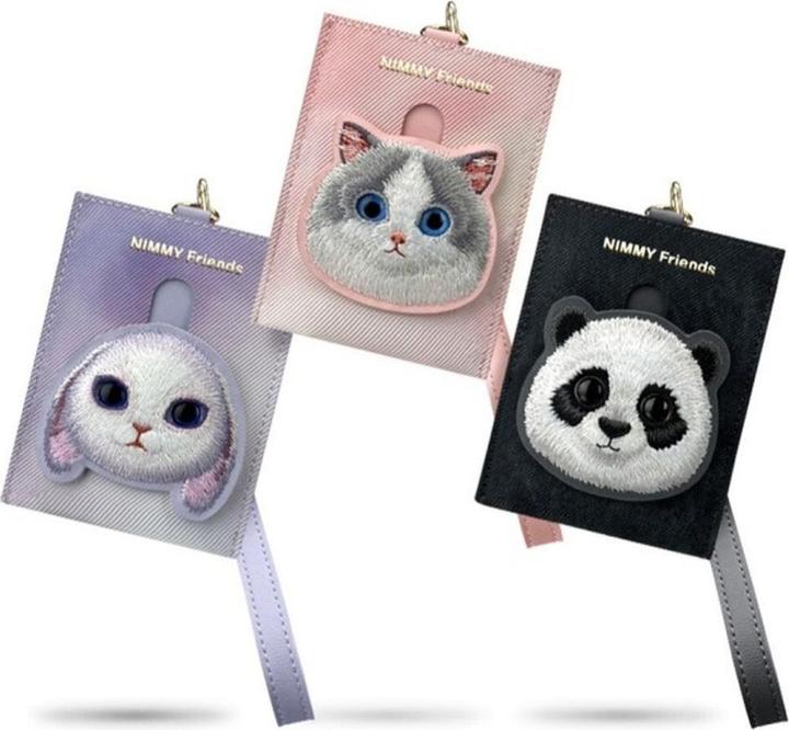 Actual product image iLike Nimmy card wallet black Glasses Panda