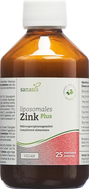 Actual product image Sanasis Zink PLUS liposomal (1 Piece, Liquid, 315 g)