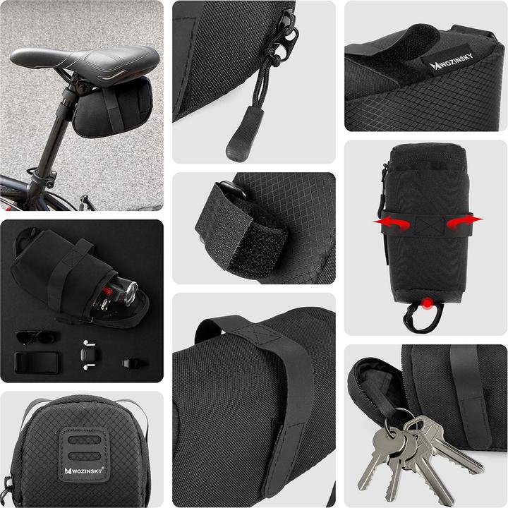 Produktbild Wozinsky small bicycle saddle bag 0.6 l black (WBB8BK black) (0.60 l, Rahmentasche)