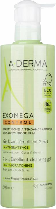 Actual product image A-Derma Exomega Control Emollient Cleansing Gel 2in1 (500 ml)