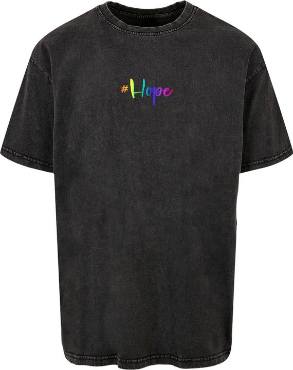 Actual product image Merchcode Hope Rainbow Acid Washed Heavy Oversized Tee - 112853 (XL)