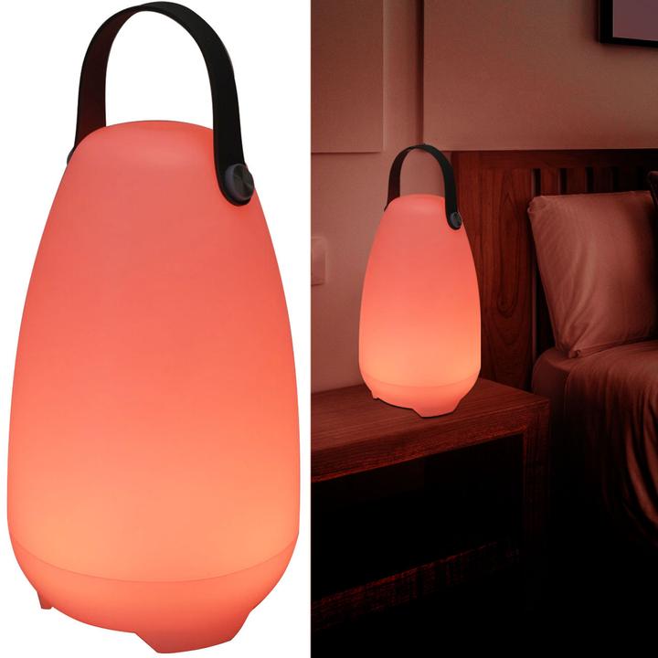 Produktbild ProGarden 2er-Set Akku Tischlampe mit 4 Lichtmodi in weiss & 16 RGB-Farben, 26cm, IP44