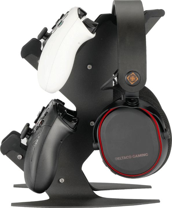 Produktbild Deltaco Gaming Dual Controller- & Headsetständer (Switch, PS5, PS4, Android, iOS, Mac, PC, PS3, PS4 Pro, Switch Lite, Switch OLED, Xbox Series X, Xbox Series S, Xbox One S, Xbox 360)