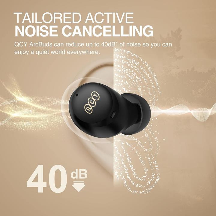 Actual product image QCY Wireless Earphones TWS HT07 ANC (black) (ANC, 32 h, Wireless)