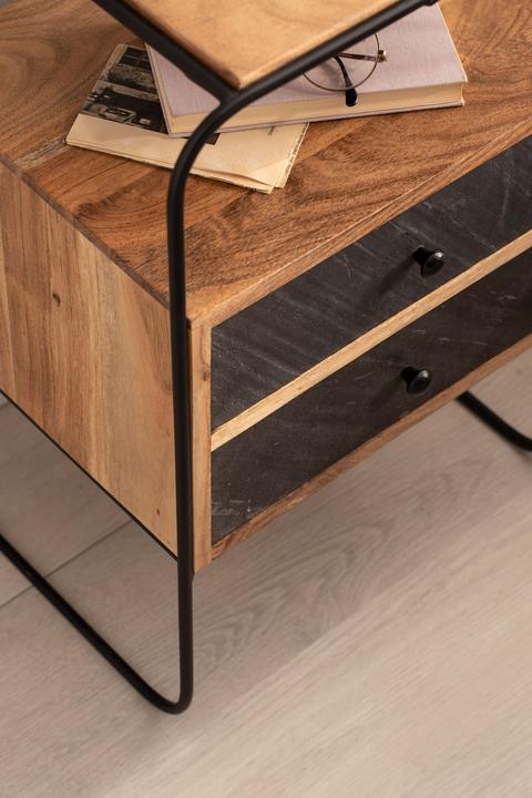 Produktbild FineBuy Nachtkonsole FB55691 Akazie Massivholz Braun (40 x 60 x 30 cm)