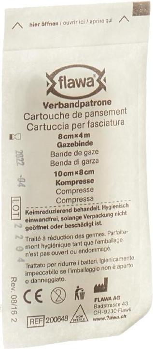 Actual product image Flawa Verbandpatrone 8x10cm+8cmx4m steril