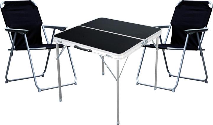 Mojawo 3-piece camping furniture set aluminium L80xW80xH70cm black