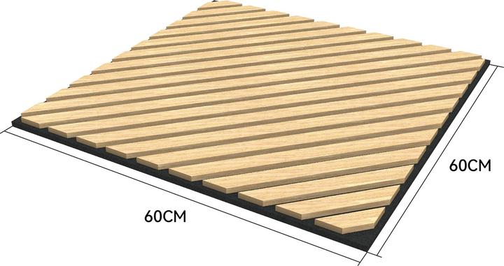 Actual product image neu.holz Akustik-Wandpaneel 4er Set Vang diagonal 1,44 m² Eichenoptik, hell ()