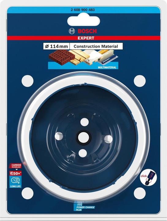 Immagine prodotto Bosch Professional Zubehör Sega a tazza Expert per materiali da costruzione, 114 x 60 mm (114 millimetri)