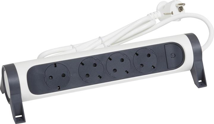 Actual product image Legrand Rotatable power strip 4x socket, 3m cable white-black 694536 (4 x, CEE7, 3 m)