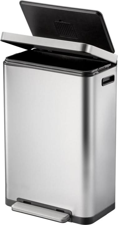 Produktbild EKO Treteimer X-Cube Tretmülleimer rechteckig 30 L Edelstahl mit extra breitem Pedal, gedämpftem De (30 l)