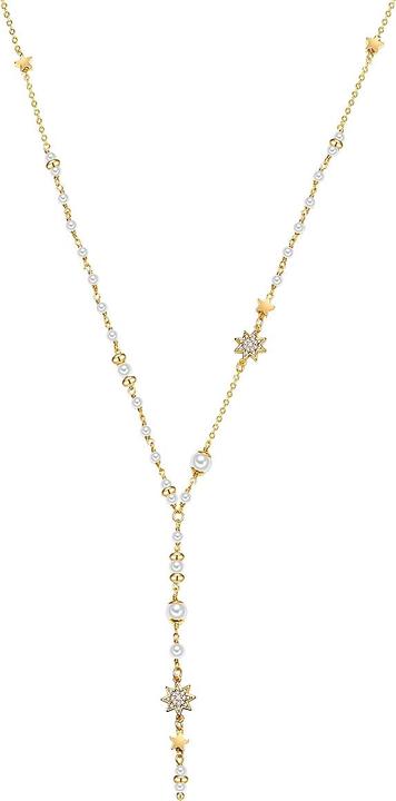 Immagine prodotto Lulu & Jane Star metal alloy cubic zirconia shell bead yellow gold 45,0 cm di catena di base + 5,0 cm di (Lega metallica, 45 - 50 cm)