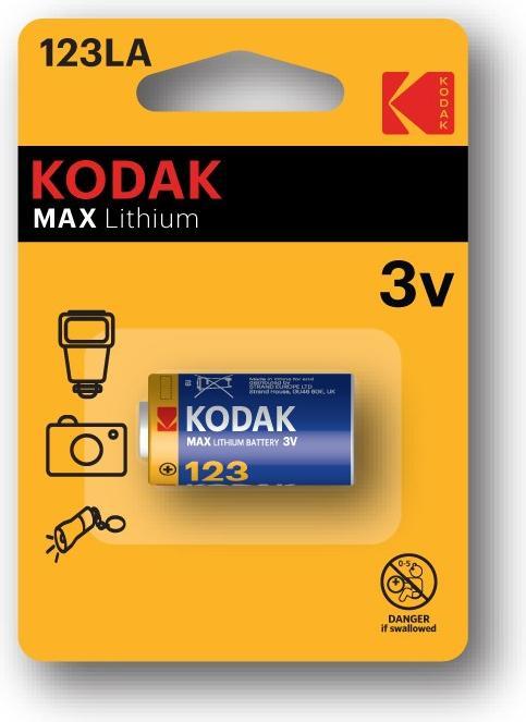Kodak 123 LA Pile à usage unique Pile au lithium (1 pcs, CR123A, 1500 mAh)