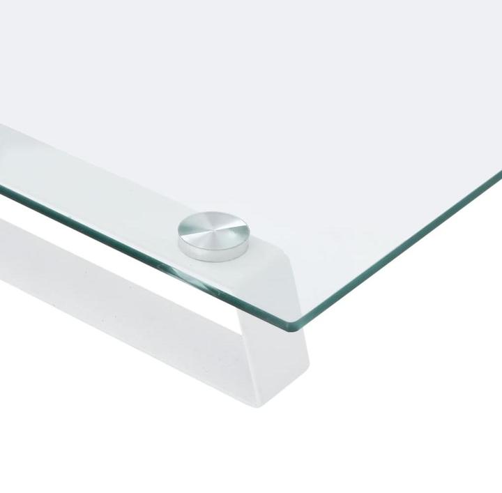 Image du produit VidaXL Support d'écran Blanc 80x35x8 cm verre trempé et