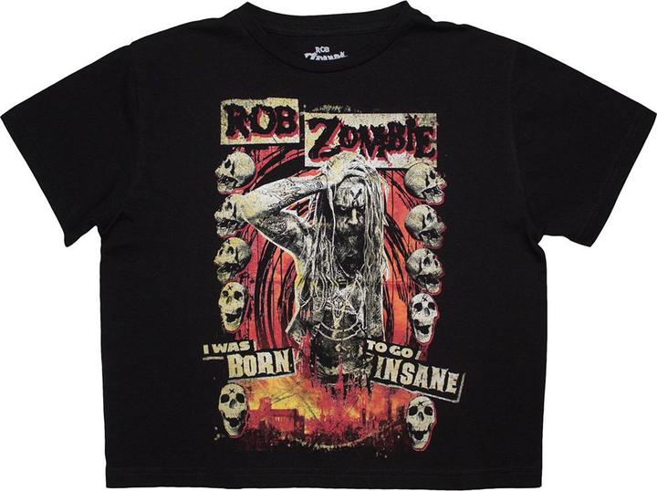 Actual product image Rob Zombie Born To Go Insane Crop Top (Girlie) (S)