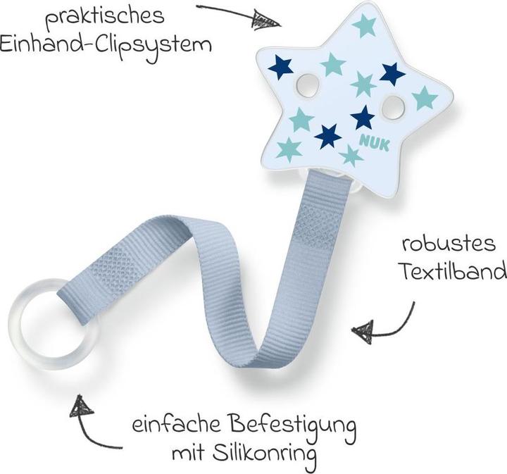 Produktbild NUK Schnullerketten Schnullerband für Schnuller mit & ohne Greifring - (1 x)