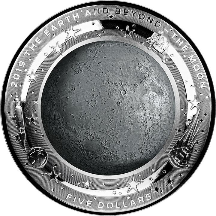 Actual product image RAM Silver coin Earth and Beyond 2019 - The Moon - 1 oz PP coloured (999, 2019)