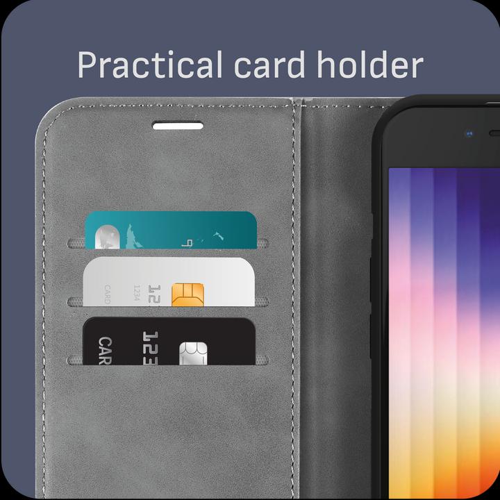 Actual product image Cazy Premium wallet case for iPhone SE 2022, magnetic wallet case, card slots, stand - (Apple iPhone SE (3rd Gen))