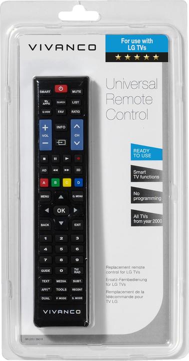 Produktbild Vivanco RR 230 für LG (Gerätespezifische Fernbedienung, Miracast)