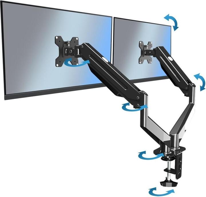 Actual product image Esperanza ERW020 Gas desk mount for two monitors 17-27" up to 6kg (Table, 27.01")