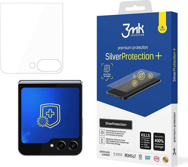 Produktbild 3MK SilverProtection+ Sam Z Flip 6 Folia Antymikrobowa montowana na mokro (1 Stück, Samsung Galaxy Z Flip6)