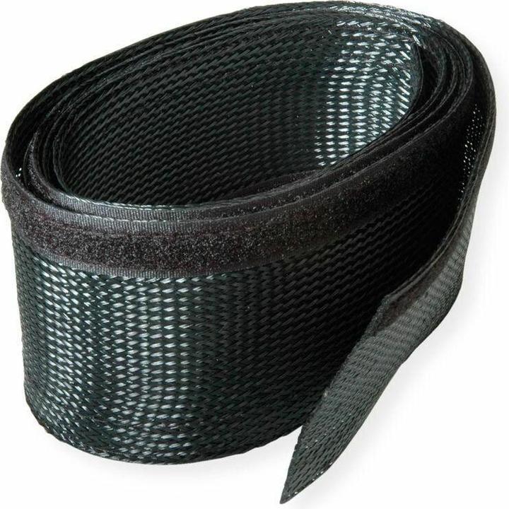 Roline PVC Gewebeschlauch für Kabelbündelung, schwarz, 2,5 m (250 cm)