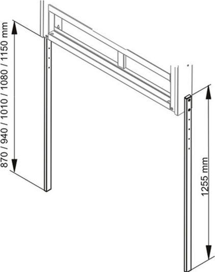 Produktbild Multibrackets Stützen 870-1150mm, HD/SD, schwarz, Metall