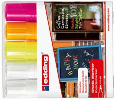 Immagine prodotto Edding 4090 Marcatore a gesso (Arancia, Bianco, Giallo, Pink, 15 mm, 5 x)