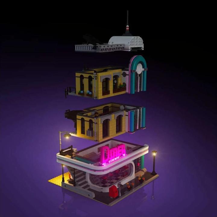 Produktbild Light my bricks LMB 2.0 LED Licht Set für LEGO® 10260 Amerikanisches Diner