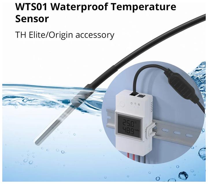 Actual product image Sonoff WTS01 Temperature sensor Waterproof RJ9 1.5m