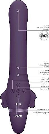 Actual product image Topco Satu - Pulse Wave & Vibrating Strapless Strapon - Purple