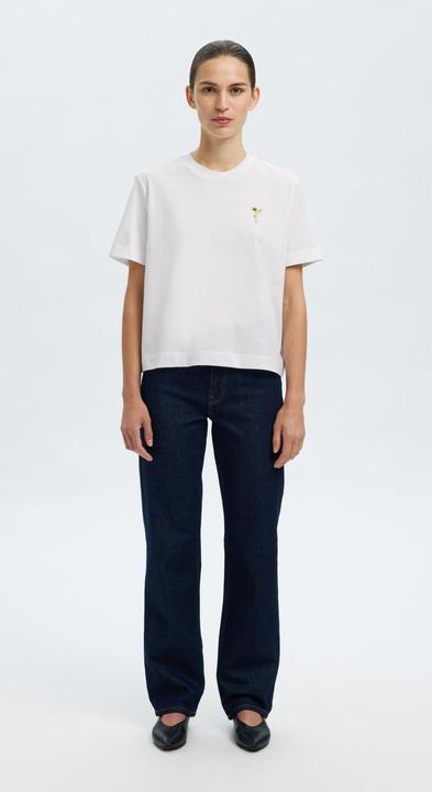 Actual product image Selected Femme Besticktes T-Shirt mit Rundhalsausschnitt (XL)