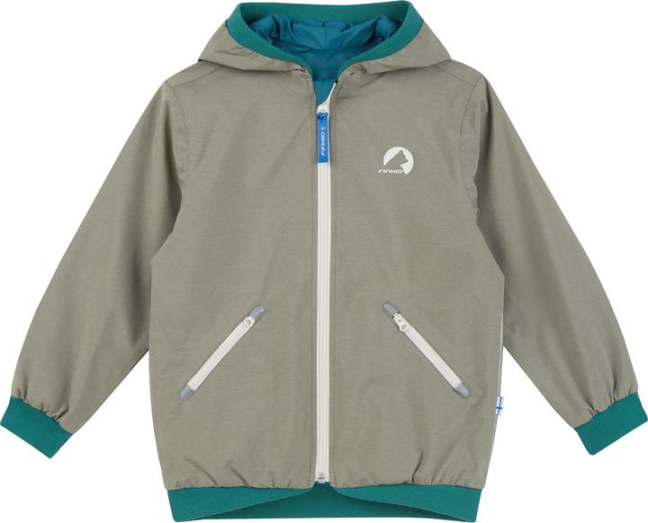 Produktbild finkid wendbare Regenjacke Muutuva vetiver/deep jungle (104, 110)