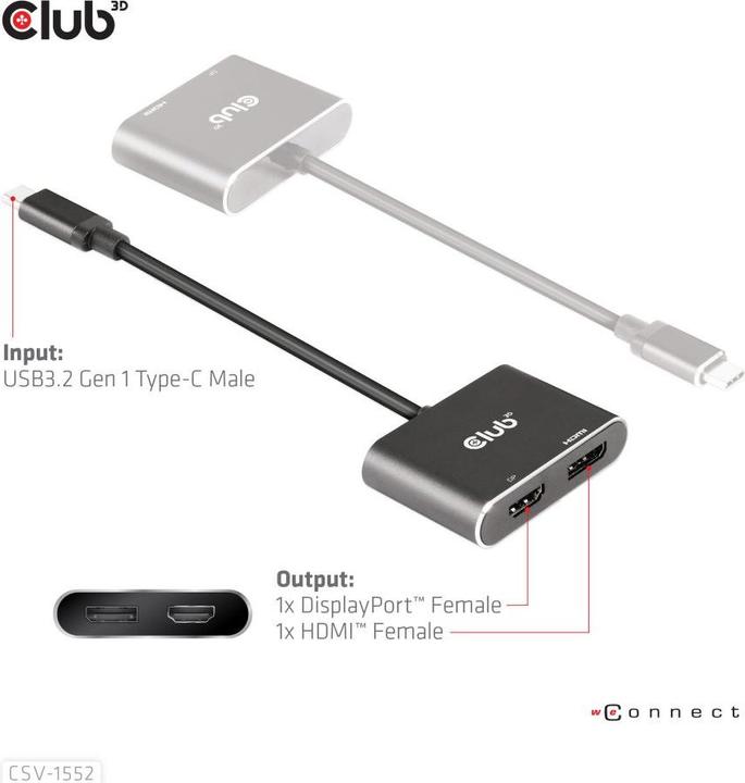 Produktbild Club 3D Usb-Hub (HDMI, USB, 5.90 cm)