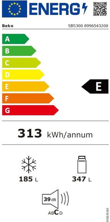 Label énergétique Beko Food-Center (521 l)