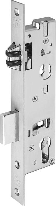 Wilka Tubular frame lock, flat faceplate with roller latch and deadbolt, DM 35, stainless steel