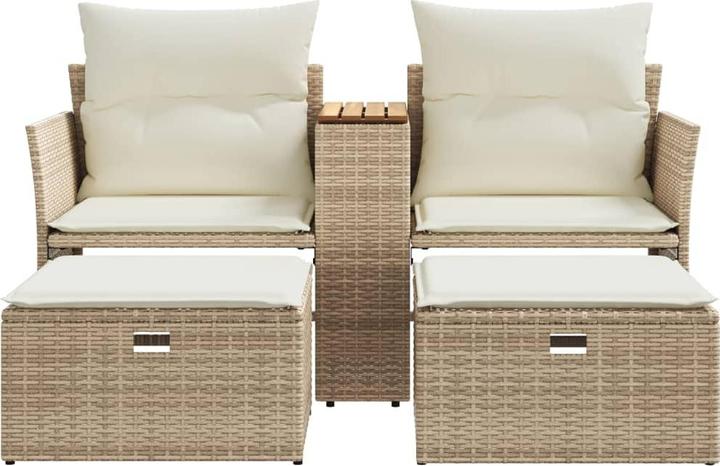 Actual product image VidaXL Garden sofa 2-seater with stools