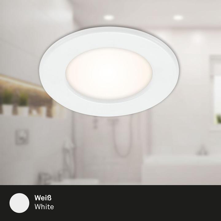Image du produit Briloner LED encastrable dimmable IP44 6W 450 lm 3000 K blanc chaud rond blanc 115/100 mm 230V (450 lm)